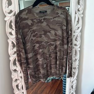 Olivaceous Camo Distressed Detail Sweater